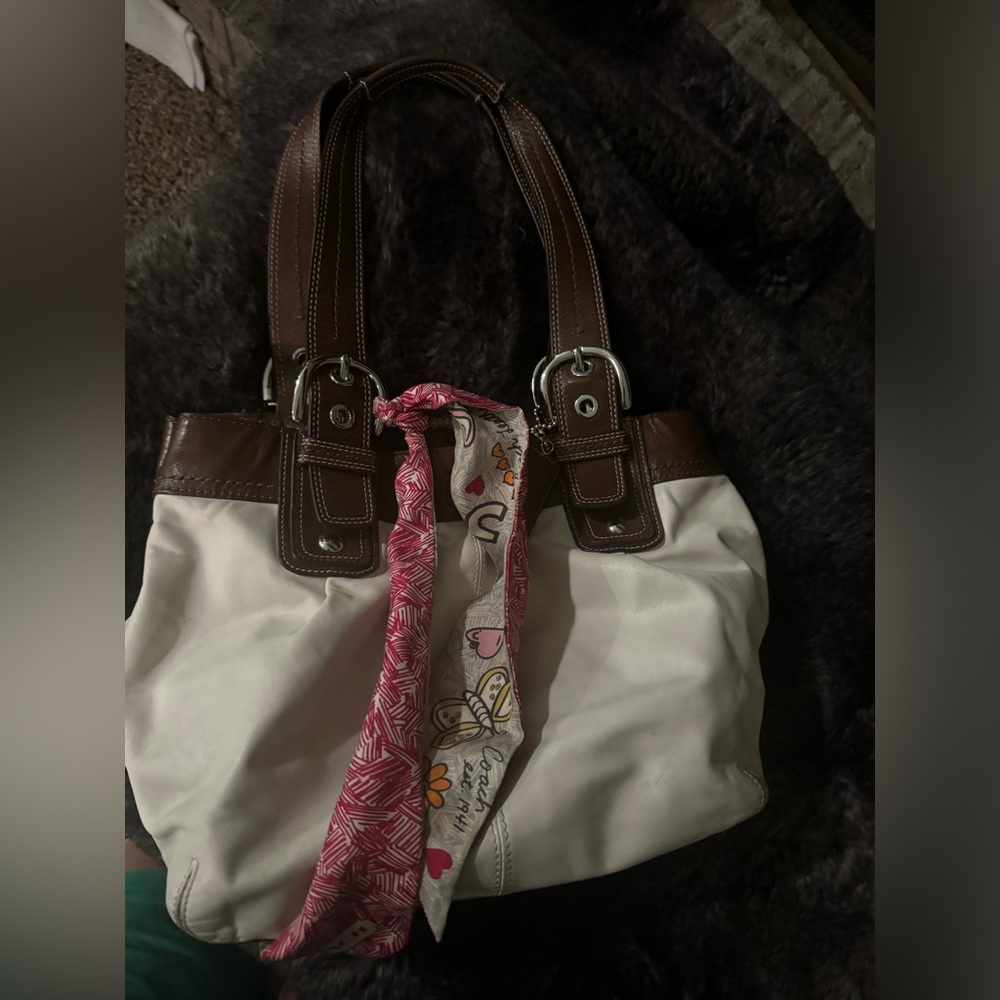 All leather coach bag